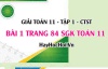 Giải bài 1 trang 84 Toán 11 Chân trời sáng tạo: Tính liên tục của hàm số